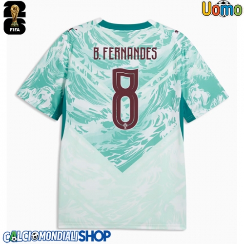 Maglie da calcio Portogallo Bruno Fernandes #8 Seconda Maglia Mondiali 2026  Manica Corta